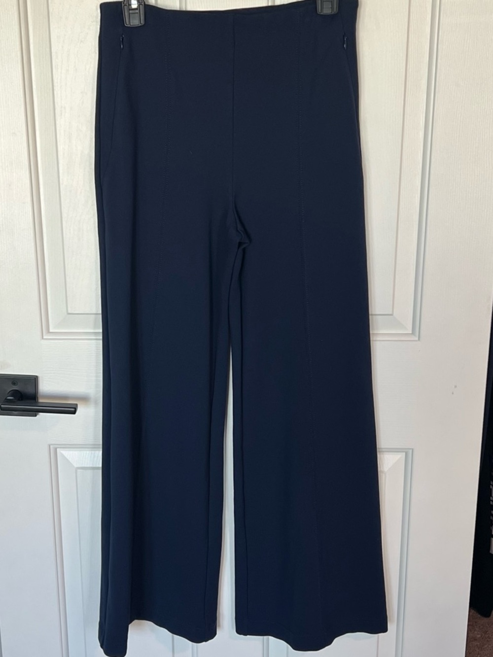 LOFT Navy Wide-Leg Pull-On Pants